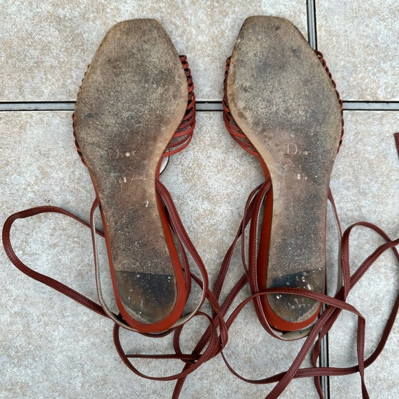 CHRISTIAN DIOR DESIGNER SHOES FOR WOMEN DIOR ALLEGRIA SANDAL FLAMENCO - Picture 13 of 16